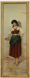 Italian School, A Beautiful Street Musician, Oil on canvas