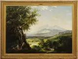 Moses Webster, An Artist Sketching Plein Air while at the Scottish Highlands, 1865, Oil on canvas