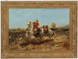 Adolf Schreyer, The Chase, Oil on canvas