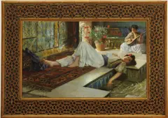 Ferdinand Max Bredt, Leisure of the Odalisques, Oil on board