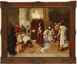 Clemente Pujol de Gustavino, Audience Before the Emir, Oil on panel