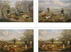Four Works: Hunding Scenes by Samuel Henry Alken, Oil on canvas, sold Mar 2025