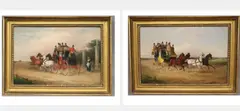 William Joseph Shayer, Two Works: "The Right Sort" and "The Early Delivery" 1863, Oil on canvas