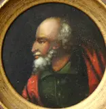 Italian School, Bearded Man wearing a Green Shirt, Oil on board