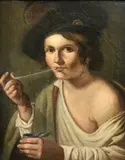 Italian School, Portrait Of Young Man With A Pipe, Alternative title: "Portrait of Masaniello" (painted by Domenico Gargiulo, circa 1647) Oil on canvas