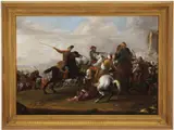 Johann Philipp Lemke, Battle Between Cavalries, Oil on canvas