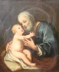 Saint Joseph with Christ Child by Italian School, Oil on canvas, sold Mar 2025