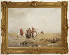 Henri Emilien Rousseau, Arab Horsemen, Oil on canvas
