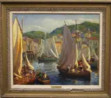 Spanish School, Regata, Oil on canvas