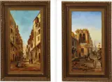 German School, Two Works: "Cairo, Oil on canvas