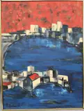 Rosemarie Hahn, Aurora Borealis, 1969, Oil on canvas