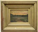 American School, A Sunset in Late September, Oil on board