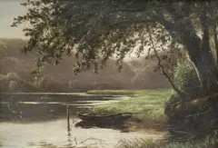 Hans Ellertsen, The Lonely Boat, 1897, Oil on canvas