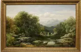 Charles Wilson Knapp, Landscape with Bridge, Oil on canvas
