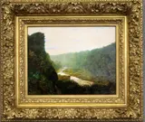 John Atkinson Grimshaw, Landscape with a Winding River, 1868, Oil on board