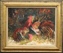 Lesver de Quiros, A Rooster, 1972, Oil on canvas