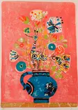 Paul Augustin Aizpiri, Bouquet de fleurs a l'oiseau, Pencil numbered and signed at base