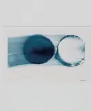 American School, Composition with Blue and White Balls, Mixed media on paper
