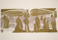 HAP Grieshaber, Wacholderengel (Juniper Angel), circa 1971, Pencil signed lower margin