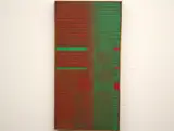 American School, Green and Red Abstract, Mixed media on canvas