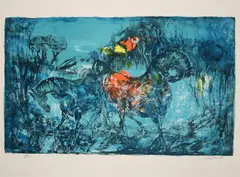 Hoi Lebadang, Horses, Pencil numbered and signed at base