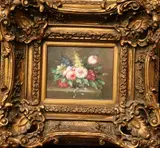 Bouquet of Summer Flowers by American School, Oil on board, sold Mar 2025
