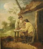George Morland, Untitled, Outside the Ale-House Door, 19th century oil on canvas artwork
