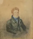English School, Portrait of Patrick Henry, Watercolor on paper