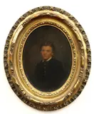 Portrait of a Young Man by American School, Oil on board, sold Mar 2025