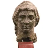 Philippe Wolfers, Head of a Hellenistic Ruler, Philippe passed away in 1929 leaving behind a collection of beautifully realised Art Nouveau jewels amongst a larger oeuvre that included silverware, vases and sculpture. - Height (approx) including base: 25.5 inches; Bronze (approx): 14 inches