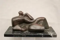 Alfredo Halegua, Resting Beauty, circa 1960s, Note: This is not a bronze statue. . - Length (statue): 10.25 inches 75