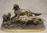 Pierre-Jules Mêne, Pointer Dogs Hunting, Patinated bronze