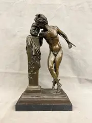 Hippolyte Moulin, Secret d'en haut, Patinated grand tour bronze statue