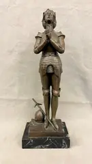 Antonin Mercié, Joan of Arc, Patinated bronze statue
