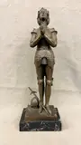 Antonin Mercié, Joan of Arc, Patinated bronze statue