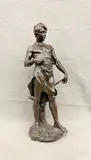 Antoine Bofill, A Blacksmith in Sheepskin, Patinated bronze sculpture with brown patina