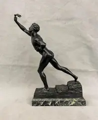 Carl Max Kruse, A Marathon Runner, Presented on a marble base. - Height: 14.5 inches