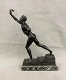 Carl Max Kruse, A Marathon Runner, Presented on a marble base. - Height: 14.5 inches