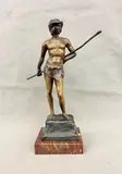 Jeremias Christensen, Knabe vom Berge (Boy from the Mountain), Presented on a marble base. - Height (including base): 12.5 inches
