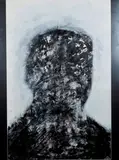 Wayson R. Jones, Exploded, 2015, Powdered graphite, acrylic medium, acrylic metal leaf on paper