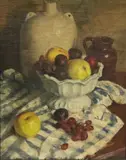 Harold Marrat Lund, Plums, Oil on canvas