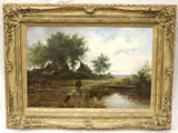 Joseph Paulman, Idyllic English Countryside, Oil on canvas