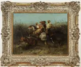 Adolf Schreyer, The Lion Hunt, 1865, Oil on canvas