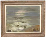 John Szekes, Seascape, Oil on canvas