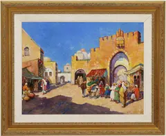 Boris B. Major, At the Souk, Oil on canvas
