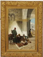 Spanish School, At the Market, Oil on canvas
