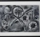 American School, Abstract, Mixed media on paper
