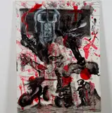American School, Sex with Christ, 2012, Mixed media on board