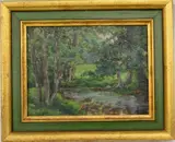 Green Forest by American School, Oil on board, sold May 2025