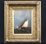 Fishing Off the Coast by American School, Oil on canvas, sold May 2025